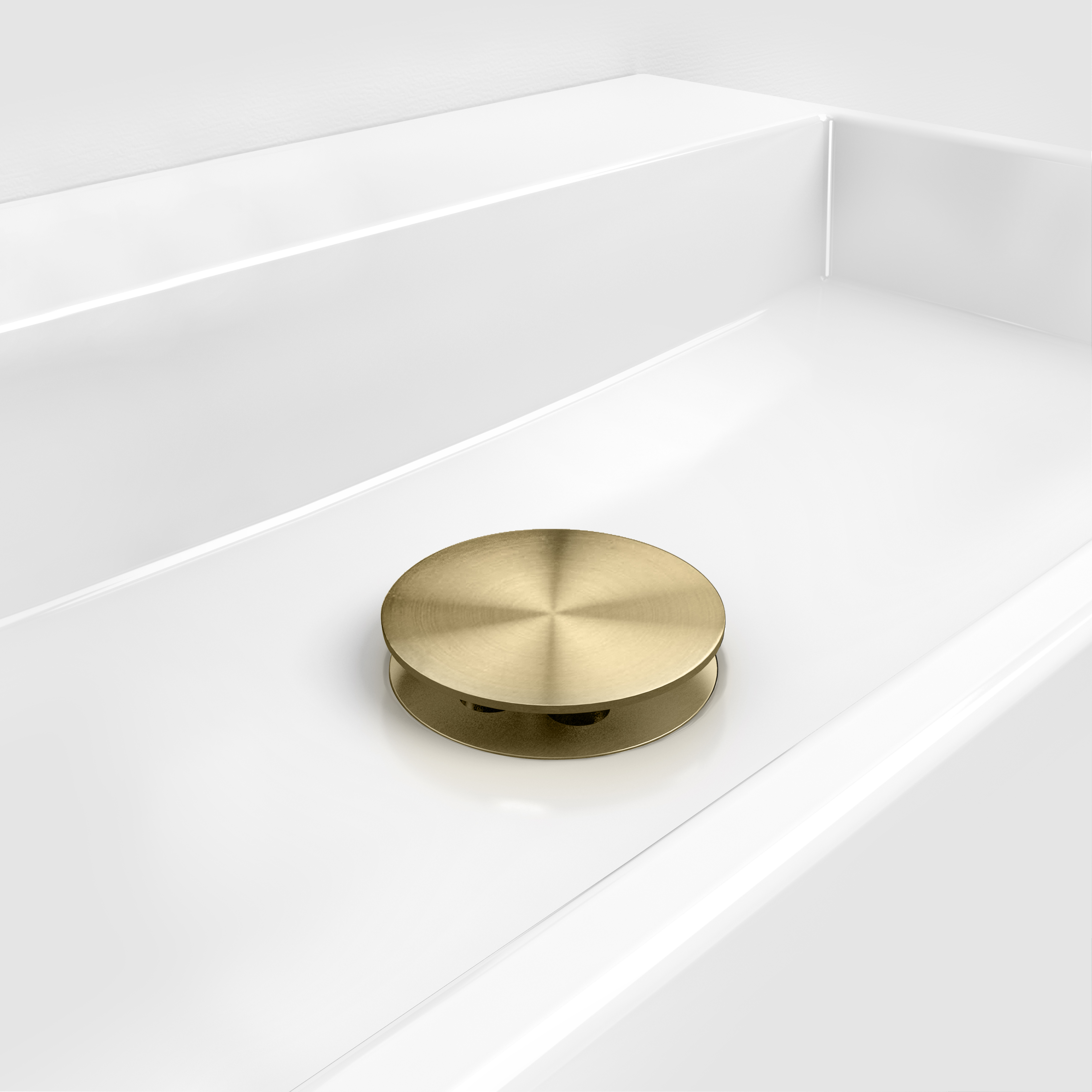 Clou Mini Wash Me plug, met afdekkap, goud geborsteld PVD
